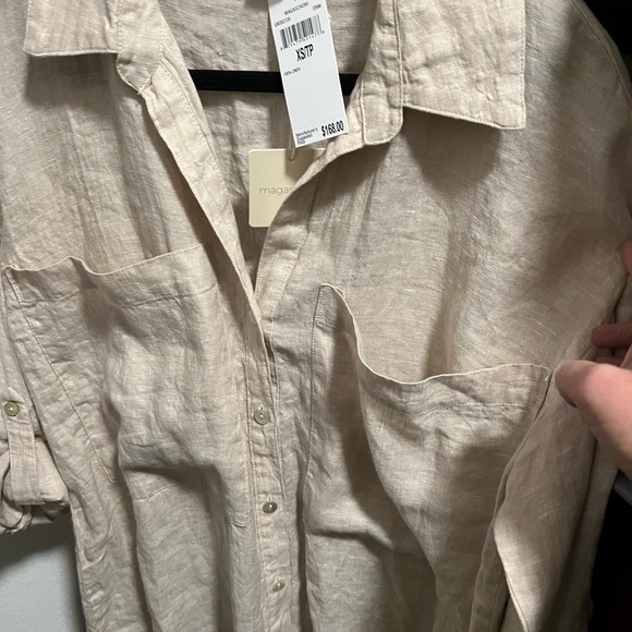 Magaschoni Tops Magaschoni Straw Linen Shirt Poshmark